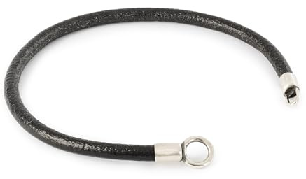 Trollbeads Original Lederarmband ohne Verschluss (19 cm, Single Lederarmband Schwarz)