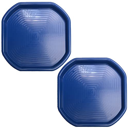 (SET OF 2) - SMALL Messy Play Tray Plastic Builders Building Material Children Kids Play Mixing Tray Spot for Cement Mortar Sand Plastering Toy Fun Game School Play Time MIXING TRAY - BLUE