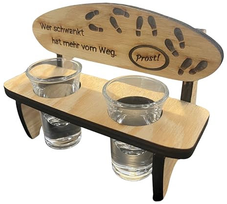 Pet-Jos Gravierte Schnapsbank, personalisierte gebrannte mit 2 Gläsern, gravierte Brandy-Bank und Brandy-Glas, personalisiert mit Namen, Geschenk, Schwankt, Prost