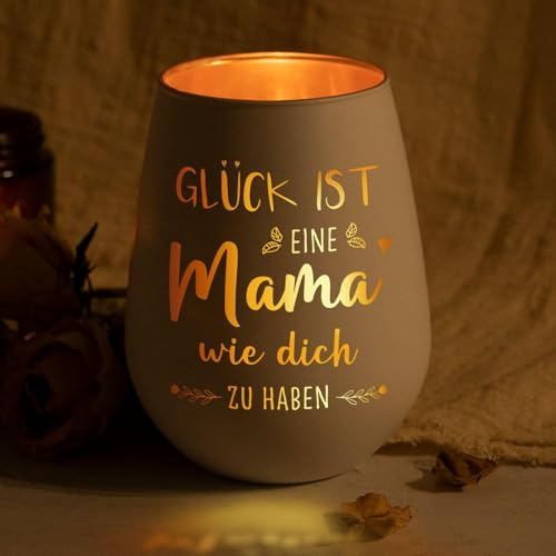 Juratar Mama Geschenk – Windlicht mit Gravur Geschenk Mama Geburtstag | Liebevolles Geburtstagsgeschenk für Mama, Stiefmutter oder Schwiegermutter zum Muttertag oder Weihnachten
