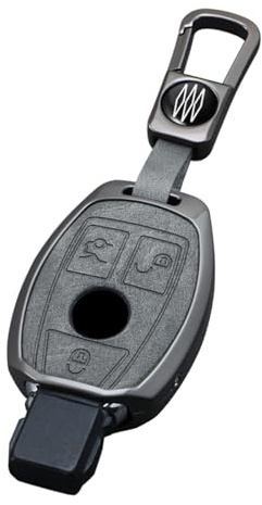 HIBEYO Keyless Autoschlüssel Hülle Passt für Mercedes Klasse A C E M R S SL SLK CL CLK Leder Schutzhülle Schlüsselhülle Passt für Benz Sprinter W906 Viano Vito W639 Schlüsselbox zubehör-3 Tasten B