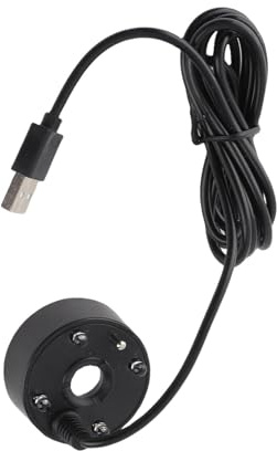 Nebelmacher-Zerstäuber, Nebelmacher, USB, Bunte LED-Leuchten, 5 V, Ultra-Sound-Springbrunnen-Zerstäuber für Teich, Steingarten, Aquarium, Waschbecken (BLACK)