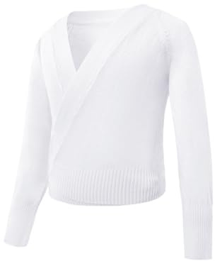 Top da Danza Maglione avvolgente da ragazza Top da ballo Ballerina calda e spessa Cardigan lavorato a maglia a maniche lunghe Vestito for bambini Allenamento di classe Abbigliamento di base Rosa per B