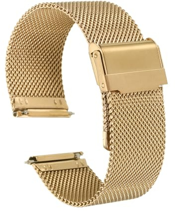 QUARKZMAN Bracelet de montre en maille en Acier inoxydable 316L Dégagement Rapide Réglable Bracelet de Montre en Métal pour Hommes Femmes
