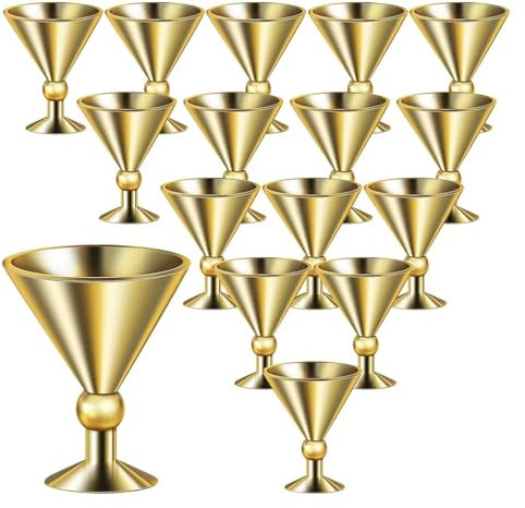 XINCXIN Vintage Kommunionbecher Vintage Kelch Kelch 16 Stück Schnapsglas Weingläser Mittelalterliche Weinbecher König Party Goldener Kelch Altarbecher Anbetungsbecher für