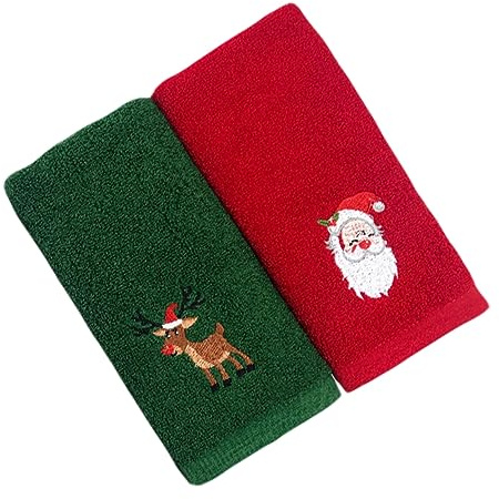 CANIGHT 2stücke Teiliges Weihnachts-Handtuch Mit Festlichem Design Für Sanft Zur Haut