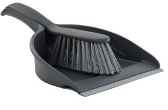 York Handfeger Und Schaufel Mit Gummikante Besen Und Kehrschaufel Set Mit Click-System Kehrblech Kehrset Kehrgarnitur Grau Grün