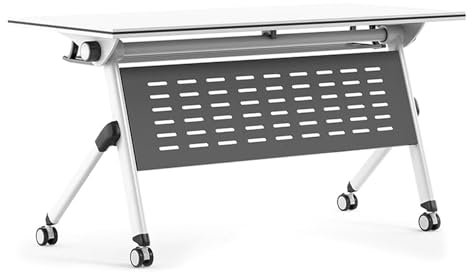 YDkjwjw Rollbare Konferenztische 2er-Set Klappbarer Flip-Top-Konferenztisch Vielseitiger tragbarer Faltbarer Schreibtisch für dynamische Besprechungen, Schulungen, Klassenzimmer, Büros, Seminare