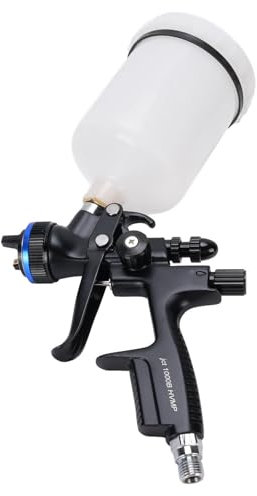 Pistola a Spruzzo Ad Aria HVLP, Pistola a Spruzzo HVLP con Ugello 1,3 Mm e Bicchiere di Plastica 600 Ml, Spruzzatore di Vernice di Grado Professionale per Mobili, Mobili