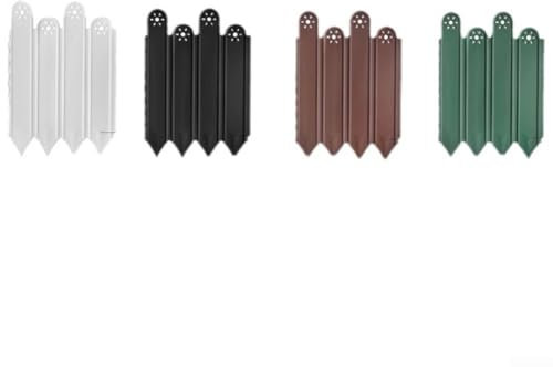 Sumsoctober Paneles de valla de jardín, paquete de 10 unidades, valla decorativa para parterres, césped, patio (blanco)