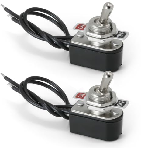 QZKJQDD 2 Stück Kippschalter 6A 125VAC 3A 250VAC Schalter, Kipptaster Wasserdicht, Kippschalter 2 Pin Wasserdicht, Mit Linie, 2-pin Rocker Toggle Switch zum Auto KFZ LKW Boot
