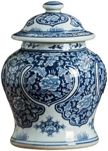 Vase, Modern, Traditionell, Tempel, Ingwerglas, Vase, China, Ming-Stil, Tempelglas, Blau-Weiße Keramik-Blumenvasen, Dekorative Blumenvase – A: Höhe: 25 Cm – C: Höhe: 45 C(One Color-A:HIGH:25 cm)