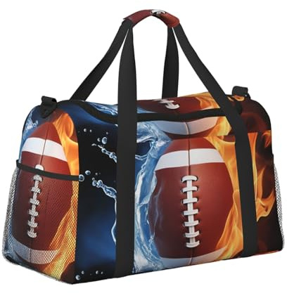 Sacs de cabine sous le siège - Sac de voyage pour homme et femme - Ballon de football dans le feu et l'eau