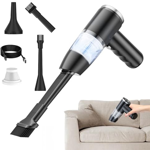 Genikeer Aspiradora de Mano | Soplador para Mascotas | Aspiradora Portátil Sin Cable de Potente Succión para Polvo Pelo Alfombra Suelo Hogar Coche