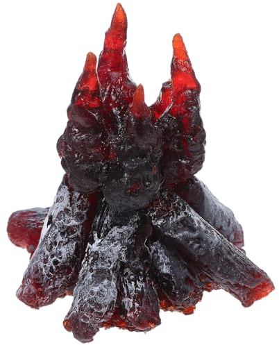 Abaodam Feu de Camp Factice Résine Modèle de Camp Miniature Accessoire de Décoration Intérieure sans Fumée pour Terrarium et Dioramas de Maison de Poupée