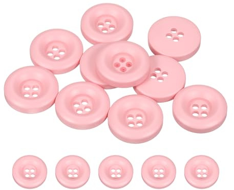 QUARKZMAN 10 Stk 18mm Harz Knöpfe zum Annähen, 4 Löcher Nähknöpfe, Rosa | Runde Knopf für Strickjacke, DIY Handwerk, Dekoration, Mantel, Bekleidung, Kleidung, Hemden, Urlaubsdekoration