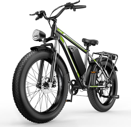Aimittie Bici Elettrica Per Adulti Da 26, 7 Velocità con Bicicletta Elettrica 48V 18AH, 25km/h & Autonomia di 50-80km E-bike Per Pendolari Urbani, Batteria Rimovibile, IP65 impermeabile