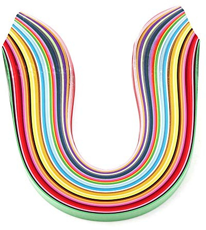 Akozon Tiras de Papel para Quilling multicolor: 720 Piezas en 36 Tonos Vivos, 540 Mm de Largo, Varios Anchos para Proyectos Creativos de Arte en Papel ()