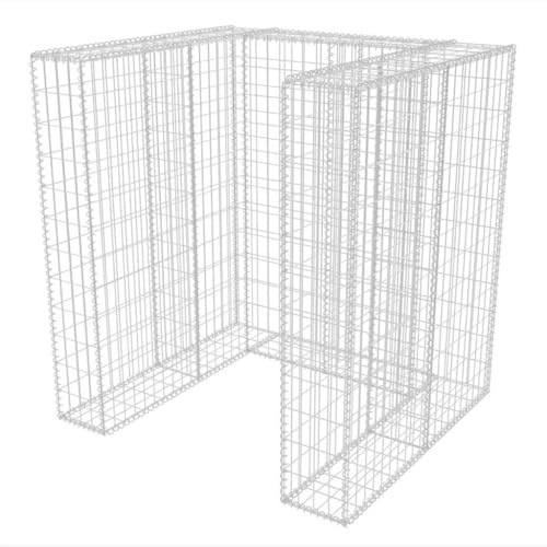Solivagant Gabbione in Rete in Acciaio per 1 Cassonetto 110x100x120 cm,Argento,29.3kg
