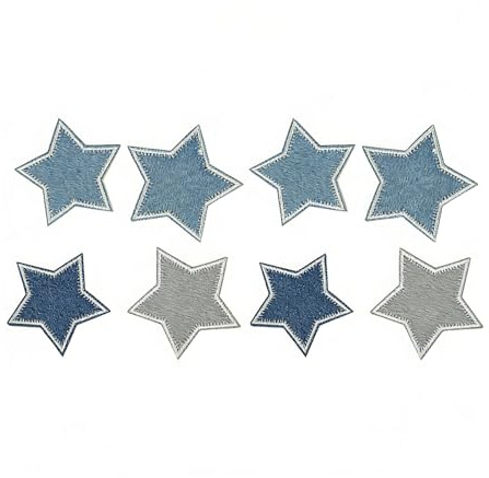 8 Stück Jeans Flicken Zum Aufbügeln,Stern Bügelflicken Jeans Aufbügelflicken,Bügel Patches Zum Aufbügeln Erwachsene Kinder,Aufnäher Patches Denim Blau für Jacken Kleidung,T-Shirts,Hüte,Rucksäcke