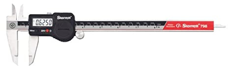 Starrett Stainless Steel IP67 Electronic Slide Caliper - 0-8 Range, .0005 Resolution, LCD Display, RS232 Output, Fine Adjustment, Slide Lock, In/mm Conversion - 798B-8/200