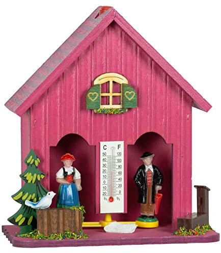 Trenkle German Black Forest weather house pink TU 893 pink