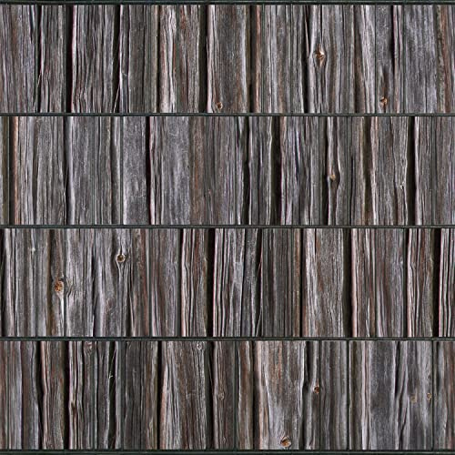 PerfectHD Zaunsichtschutz - Sichtschutz mit Motiv - Sichtschutz Bedruckt - Holzbohle - Polyester Gewebe - 26 m Rolle - 19 cm breit - 32 Motive