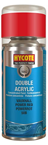 Hycote Double Acrylic Aerosol Car Spray Paint, Vauxhall - Power Red, 150 ml