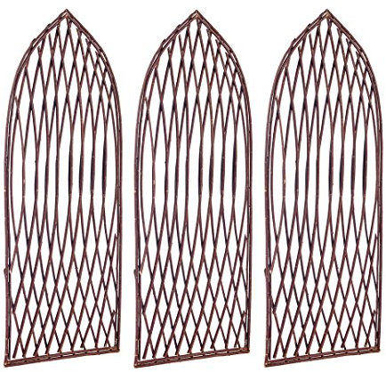 Selections Willow Garden Trellis Lattice Panel With Gothic Style Top 120 x 45cm - Pack of 3