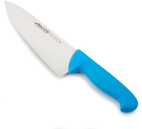 Arcos 290723 serien 2900-kock knivblad nitrum 200 mm (7,87 tum) – handtag polypropylenblå färg, 18/8 rostfritt stål