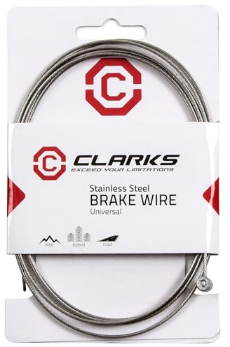 Clarks Stainless Steel Brake Wire - 2m Universal Stainless Steel Brake Cable for Front and Rear Brakes for Mountain Bikes (MTB), Hybrid and Road Bikes
