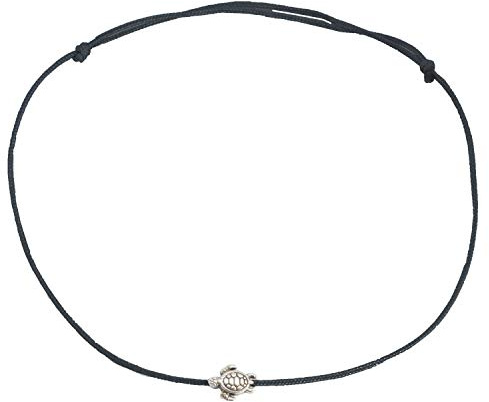 Selfmade Jewelry Fußkettchen Damen Schildkröte Handgemachtes Fußband Größenverstellbar Inkl. Geschenk-Verpackung