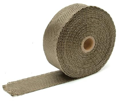 Designtechnik Titan-Auspuff-Hitzeschutzband mit Lavastein-Technologie – 5,1 cm x 15,2 m – Wärmewickel für Auspuffrohre, biegsames Auspuffband, widersteht direkter Hitze von 982 °C und periodischer
