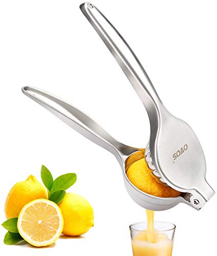 OVOS Zitruspresse Zitronenpresse hergestellt aus robustem 18/10 Edelstahl- Zitronen- und Limettensaftpresse für ein maximales Ergebnis BPA-frei und spülmaschinenfest (Matte Silber)