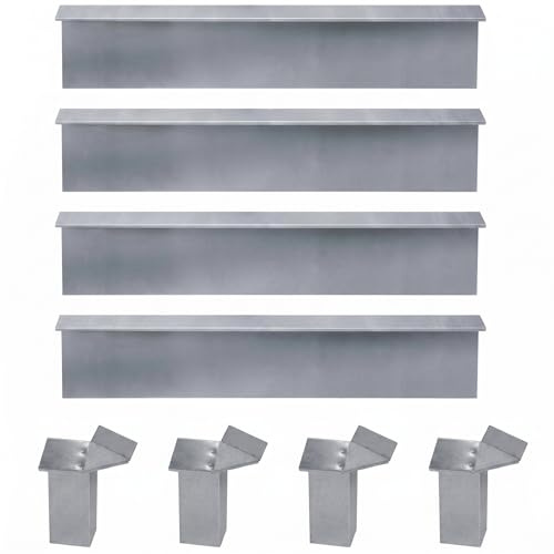 bellissa Schneckenzaun 8-TLG Schneckenblech verzinktes Metall H20 cm | Premium Rasenkante, Beeteinfassung & Beetumrandung, Langlebige Schneckenabwehr