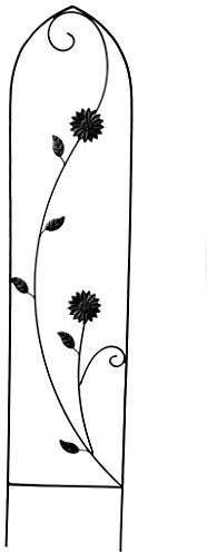 GeKi Trend Rankhilfe Rankgitter Eisen Metall schwarz 21 x 102 cm groß Blumen