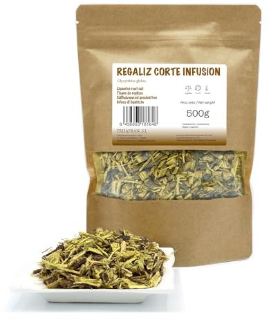 FRISAFRAN | Regaliz de Palo Corte Infusion | Té de raíz de regaliz cortada | Digestiva | Detox | infusion de regaliz | Directamente del productor | 500g