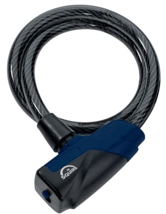 Squire Bikelock resistente (Kilda 10600) Bloqueo de cable de cilindro de accionamiento resistente Bloqueo de acero blindado resistente a la intemperie para bicicleta con llave, bloqueo de cable