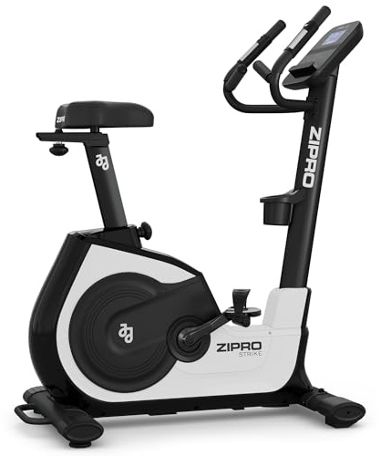 Zipro Vélo d'appartement Strike White, Ergomètre Fitness, Vélo d'appartement magnétique, Ergomètre jusqu'à 150 kg, Vélo d'intérieur, Vélo d'entraînement à domicile, Vélo ergomètre filaire