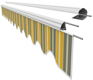 Leudus Markisen Volant Markisenbespannung Sonnenschutz Ersatzstoffe 4.85m*23cm SPD032 Sonnenmarkise fertig genäht