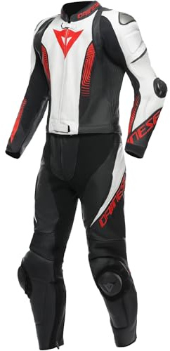 Dainese Tuta in pelle Laguna Seca 5 2 pezzi, colore nero/bianco/rosso lava, 56