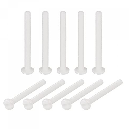sourcing map Nylon Machine Vis, M4x40mm Fendu Tête Cylindrique Attaches Boulons pour Électroniques, Communications, Équipement, 15Pcs