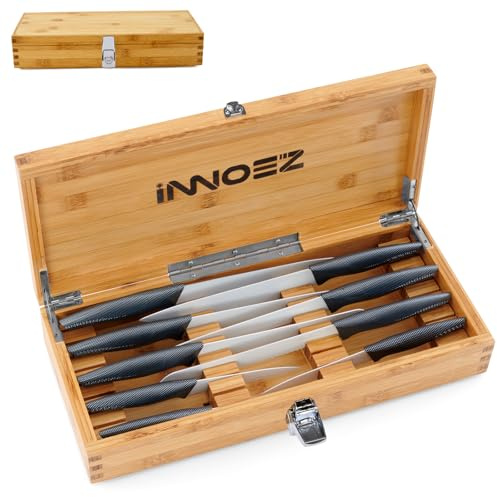Bamboo Kitchen Knife Storage Box with Lock - Safe and Secure Knife Organizer - Stash Box to Keep Your Children Safe from Knives and Sharp Objects (Knives not Included)