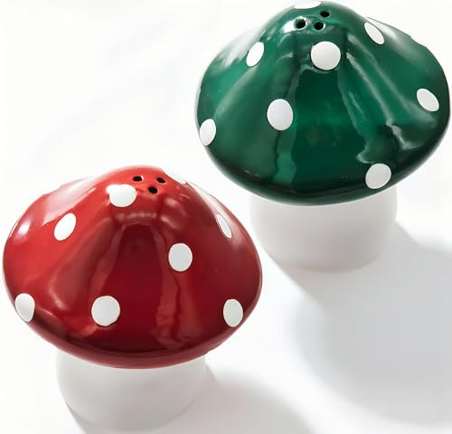 Ritadeshop Ceramic Salt and Pepper Shakers Mushrooms Set of 2