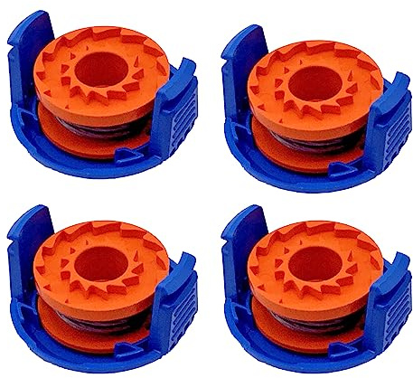 URPIZY 4 Pack Grass Trimmer Spool Lawn Mower Spool Line with Spool Cover and Line For MacAllister MGTP18Li 1.5mm 1x2.5m Strimmer