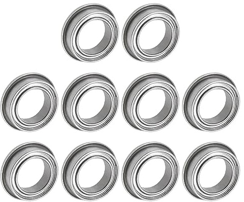 QUARKZMAN 10 Stück MF128ZZ Flanschkugellager 8x12x3.5mm Rillenkugellager Doppel Abgeschirmt Chrom Stahl Flansch Lager für DIY, Werkzeugmaschinen, 3D Drucker