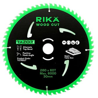 Rikä TCTR017 Razor Pro TCT Table Saw Blade 260mm x 60T x 30mm