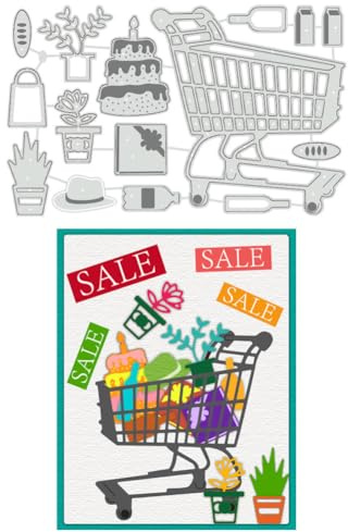 BENECREAT Shopping Metall-Stanzformen, Prägeschablonen Aus Karbonstahl Für Bastelarbeiten, Scrapbooking, Fotoalben, Dekorative Prägeformen, 10x16 cm
