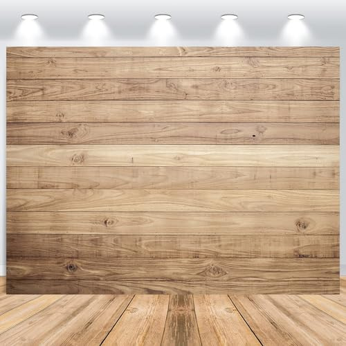 ASDCXZ Holz Foto Hintergrund 2.2x1.5m, Natur Holzfarbe Braun, Vinyl Fotobox Hintergrund für Baby Dusche Geburtstag Party Kuchen Tischdekoration Fotostudio Requisiten