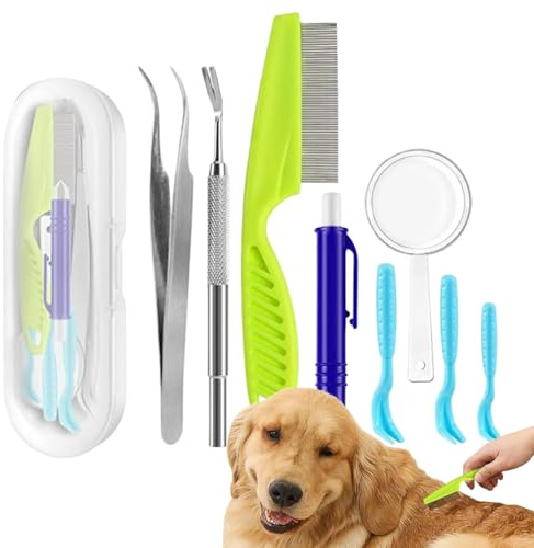 Kit di rimozione delle zecche per cani | Pinze portatili per rimuovere le zecche, estrattore di zecche per cani,Remover compatto per pulci e zecche, pinza